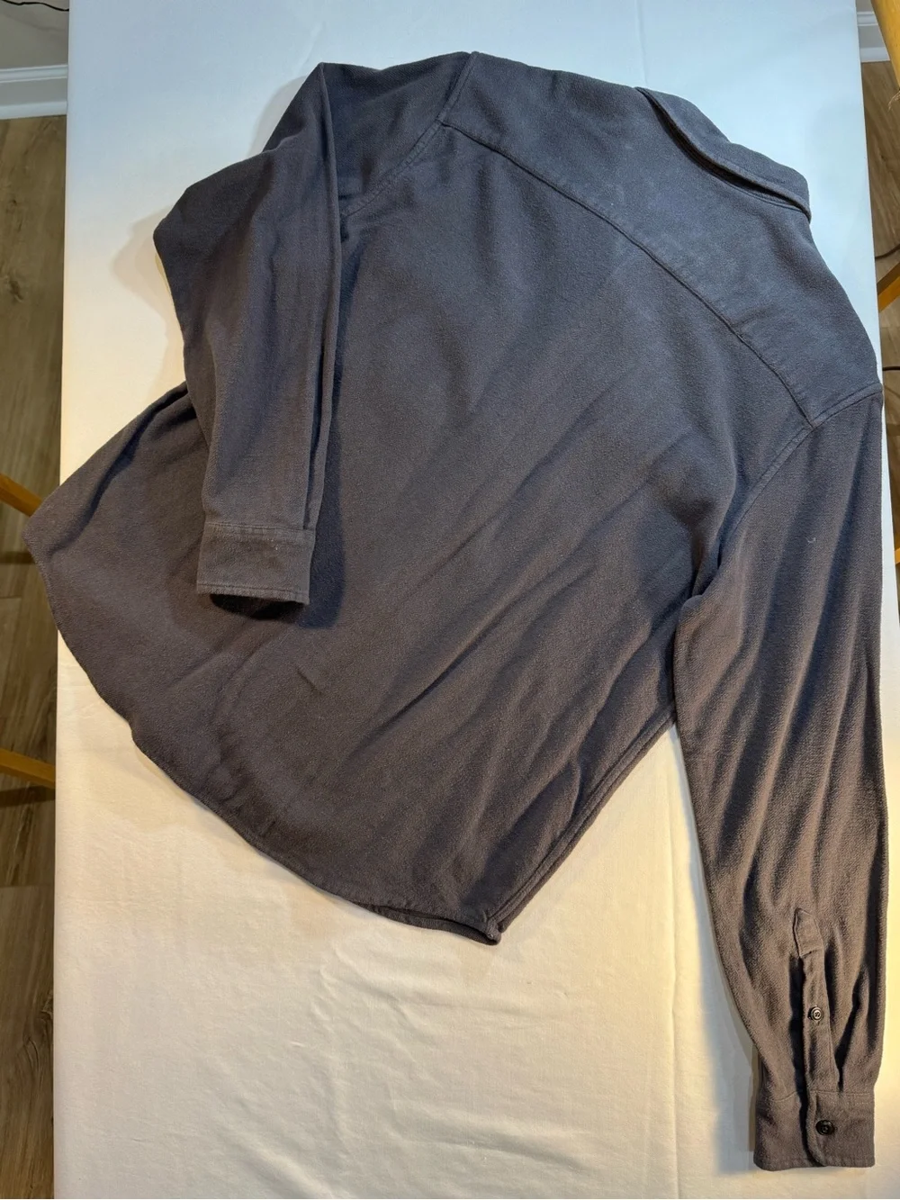 Men's Lucky Brand Cotton Long Sleeve Button-Up Shirt in Charcoal Gray